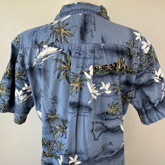 Palmwave Hawaiian Short Sleeve Button Down Shirt Size M - Picture 6 of 7
